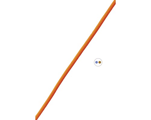 Textilní kabel 2x0,75 oranžový, metrážové zboží