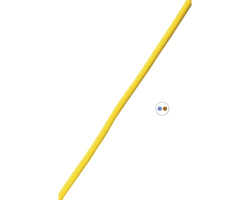 Textilní kabel 2x0,75 žlutý, metrážové zboží