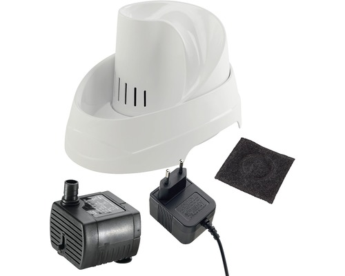 Fontána pro domácí mazlíčky s pumpou, napájecím zdrojem a filtrem
