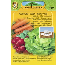 Pásek semen s osivem ředkvičky, salátu a mrkve