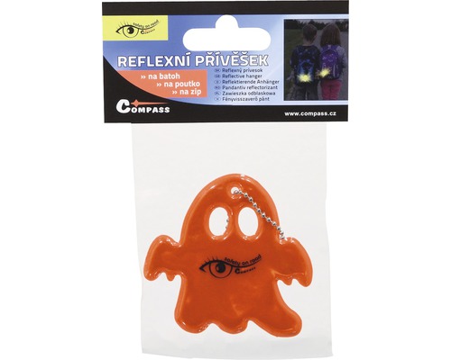 Reflexní přívěsek ve tvaru ducha s kuličkovým řetízkem