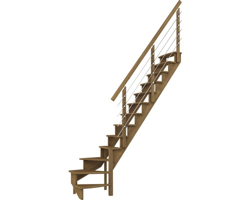 Schodiště Pertura Filia 1/4 stočené dole vpravo šířka 75 cm dub 12 stupňů kovové zábradlí Schodiště Pertura Filia 1/4 stočené dole vpravo šířka 75 cm dub 12 stupňů kovové zábradlí