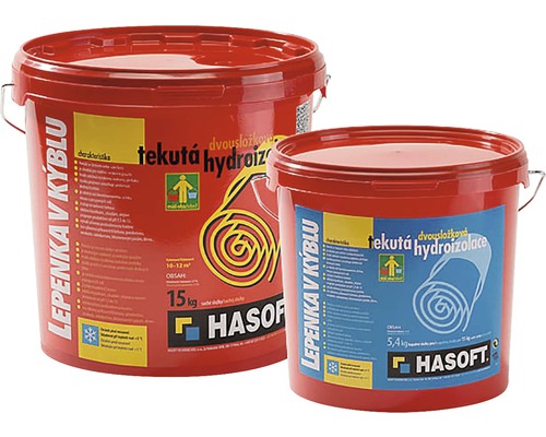 Tekutá lepenka HASOFT Lepenka v kýblu dvousložková 20,4 kg Dva kbelíky tekuté izolace od společnosti Hasoft