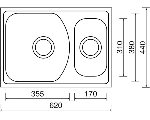 Dřez se dvěma vanami a rozměry