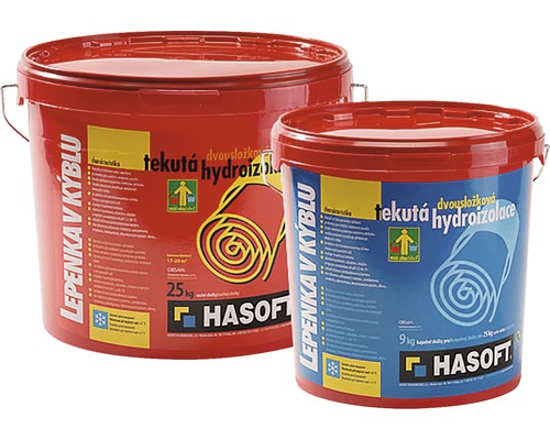 Tekutá lepenka HASOFT Lepenka v kýblu dvousložková 34 kg Dva kbelíky tekuté hydroizolace od společnosti Hasoft