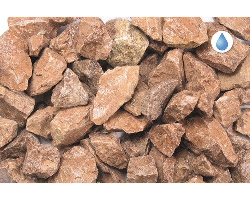 Dekorativní okrasné kameny do zahrady se symbolem odtoku vody.