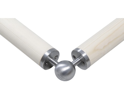 Rohový sloupek zábradlí ze dřeva a nerezové oceli