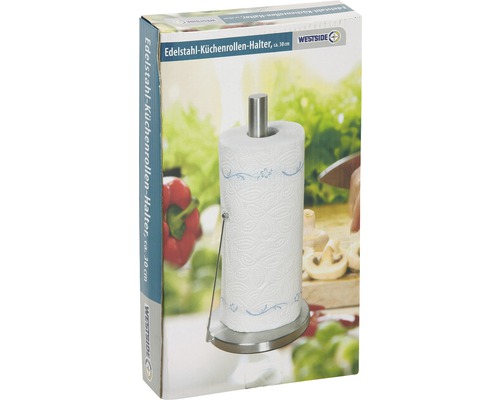 Nerezový držák kuchyňských rolí, circa 30 cm, balený
