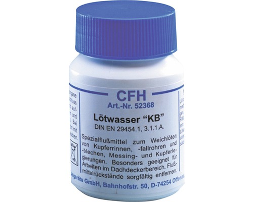 CFH pájecí voda KB v plastové lahvi s modrým víčkem