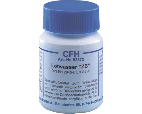 Pájecí voda v plastové lahvi s modrým víčkem