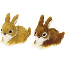 Dva okrasní zajíci z imitace kožešiny