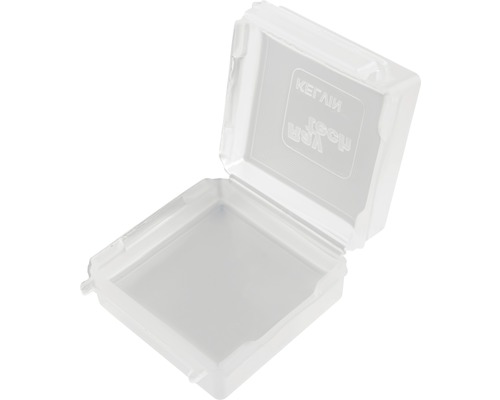 Otevřená, průhledná plastová dóza