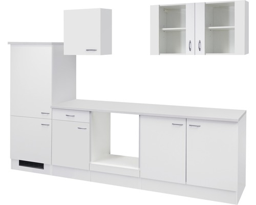 Kuchyňský blok Flex Well Wito 270 cm barva čela matně bílá barva korpusu bílá Kuchyňská linka s horními a dolními skříňkami
