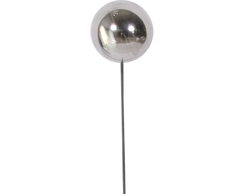 Zápich koule kovová Lafiora Ø 7 x 55 cm stříbrná