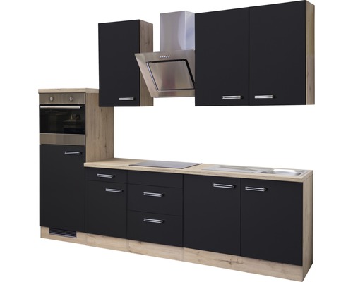 Kompletní kuchyňská linka s elektrickými spotřebiči, dřezem, varnou deskou, digestoří, zásuvkami a skříňkami