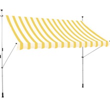 Upínací markýza (balkonová markýza) 2,5x1,5 látka žlutě / bíle proužkovaná (stavební sada)-thumb-0