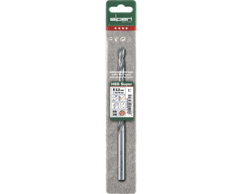 Šroubovitý vrták Alpen HSS Super, průměr osm milimetrů