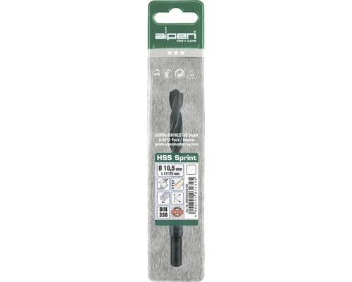 Alpen HSS Sprint spirálový vrták, průměr 10,5 mm