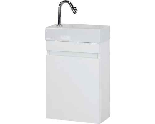 Umyvadlo s umyvadlovou skříňkou a baterií