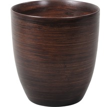 Obal na květináč keramický KODET WOOD Ø 16 cm matný tmavě hnědý