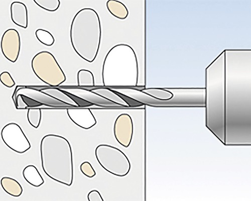 Vrták vrtá díru do betonu