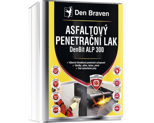 Asfaltový penetrační lak DEN BRAVEN DenBit ALP 300 balení 9 kg Den Braven Asfaltový penetrační lak v plechovce