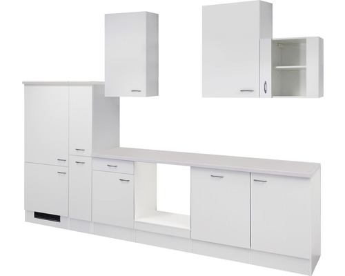 Kuchyňský blok Flex Well Wito 310 cm barva čela matně bílá barva korpusu bílá Kuchyňská linka se spodními a horními skříňkami