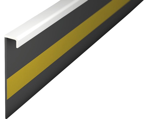 Kobercová soklová lišta bílá; 50mm; 2,5m; bez drážky; nalepovací Ochranný profil hran s označením