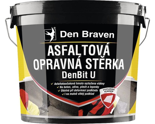 Asfaltová opravná stěrka DEN BRAVEN DenBit U balení 10 kg Asfaltová těsnicí hmota Den Braven v kbelíku