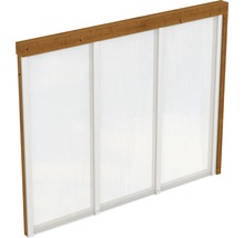 Zastřešení terasy s dřevěným rámem a transparentními plastovými deskami
