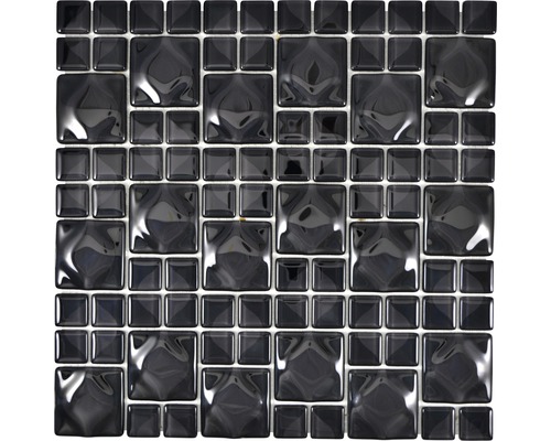 Skleněná mozaika WAVY 05 30x30 cm černá