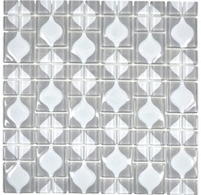 Skleněná mozaika WAVY 15 30x30 cm šedá-thumb-0