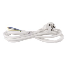 Bílý napájecí kabel se zástrčkou a otevřenými konci