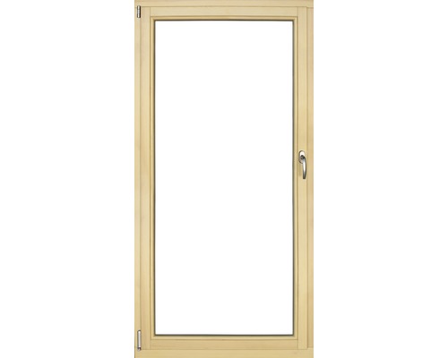 Dřevěné balkónové dveře lakované borovice 100 x 200 cm levé trojsklo Dřevěné okno s klikou