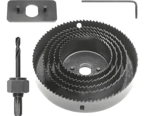 Sada děrovek se středicím vrtákem, vyhazovací deskou a imbusovým klíčem