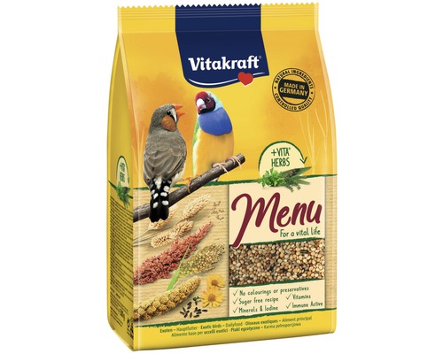 Krmivo pro andulky Vitakraft Premium menu Exotis® Complete 500 g Vitakraft Menu krmivo pro exotické ptactvo v žlutém sáčku