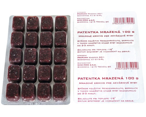 Mražené krmivo Blistr Patentka 100 g Mražené krmivo pro ryby v blistrovém balení