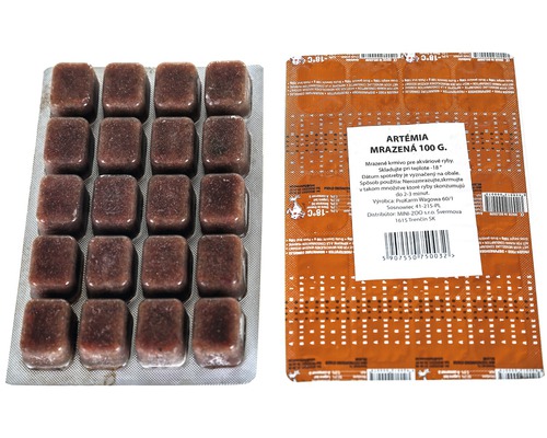 Mražené krmivo Blistr Artemia 100 g Mražené artémie jako krmivo pro ryby, 100 gramů