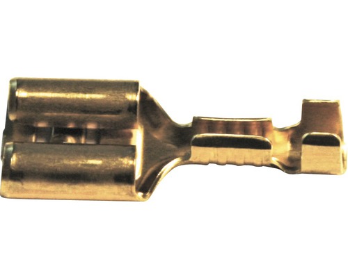 Faston konektor, zásuvka, šířka 6,3 mm, kabel až 2,5 mm, mosaz Plochá zásuvková dutinka z kovu