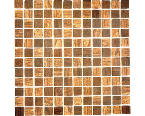 Skleněná mozaika CW 410 TMAVĚ HNĚDÁ 30x30 cm