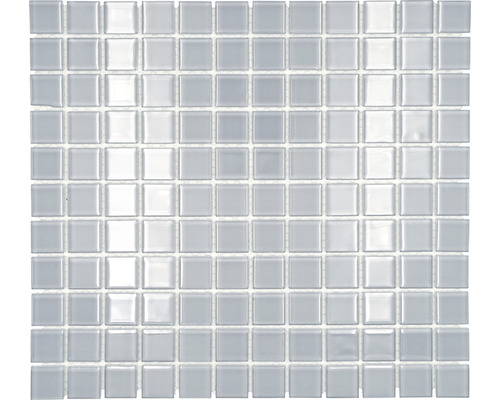 Skleněná mozaika CM 4021 světle šedá 30,5x32,5 cm Čtvercová skleněná mozaiková dlaždice na stěnu a podlahu