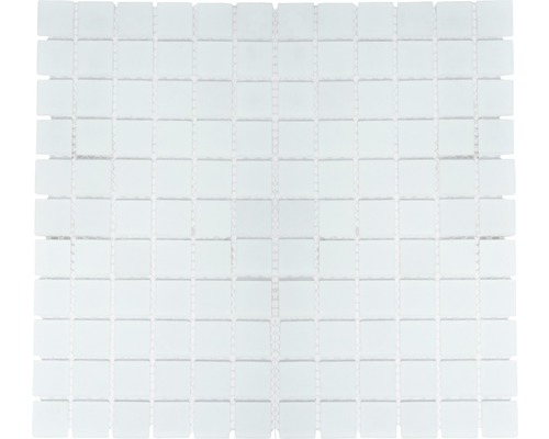 Skleněná mozaika CM 4045 matně bílá 30,5x32,5 cm