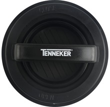 Logo Tenneker na kulatém víku s otevíracím a zavíracím mechanismem