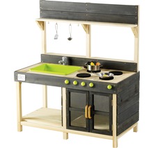 Dřevěná dětská kuchyňka s umyvadlem, varnými deskami a troubou