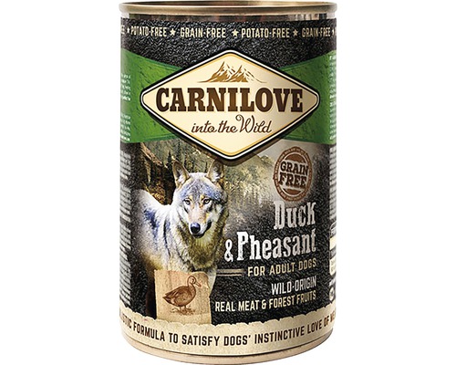 Konzerva pro psy konzerva Carnilove Duck & Pheasant 400 g Konzerva s krmivem pro psy Carnilove s kachnou a bažantem pro dospělé psy