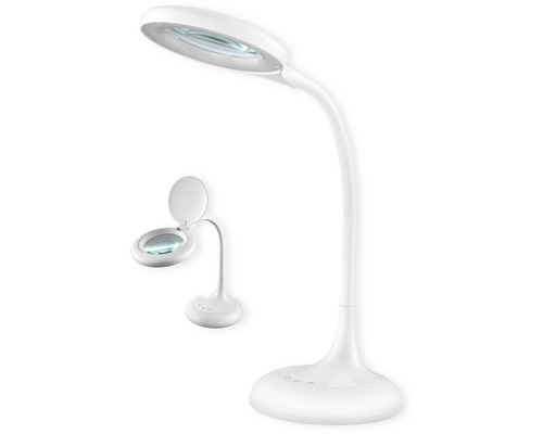 LED stolní lampa Top Light Magnum 8W 720lm 3000-4500K-6000K bílá s lupou