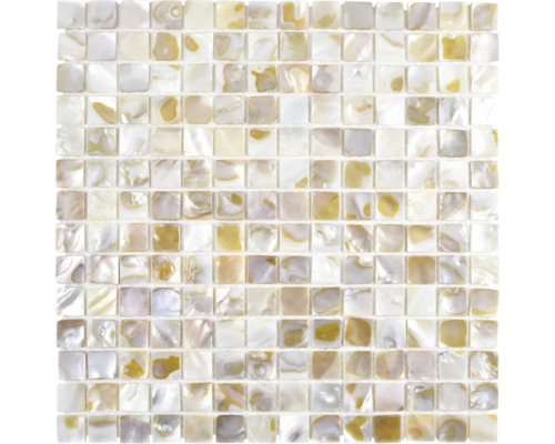 Mušlová mozaika SM 203 SVĚTLE BÉŽOVÁ 30,5x30,5 cm Čtvercová mozaiková dlaždice z perleti