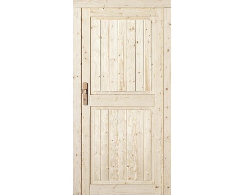 Dřevěné venkovní dveře s kováním