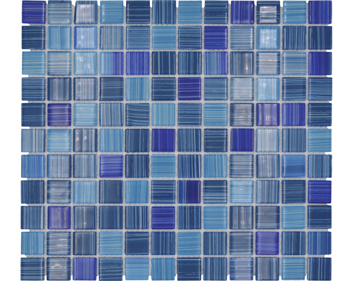 Skleněná mozaika CM 4285 modrá 30,5x32,5 cm