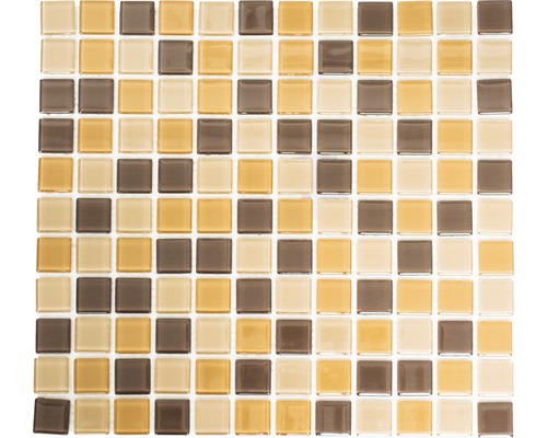 Skleněná mozaika CM 4555 mix hnědá 30,5x32,5cm